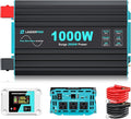 1000 Watt Pure Sine Wave Inverter, Power Inverter for Car, Camping, Solar, RV, Truck, Home, 12V DC to 120V AC Inverters with 3 AC Outlet, 30W USB-C, 5V 3.1A USB, Remote Control, Surge 2000W