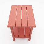 OTSUN Outdoor Side Table, Weather Resistant HDPE Outdoor Table, 2-Tier Small Patio Tables for Outside or Indoor (Red)