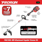 PRORUN 60V Attachment Capable Powerhead and String Trimmer Kit with 2.5 Ah Battery and Charger