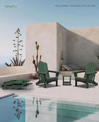 SERWALL Adjustable Folding Adirondack Chair Green