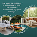 RSH DECOR: Lumbar Throw Pillows Set of 2 | 20” x 12" | All-Weather Spun Fabric | Water and Fade-Resistant | Outdoor Support Pillows for Patio Furniture | Yellow