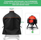 Heavy-Duty 600D Grill Cover fit for Kamado Joe KJ15080320 Kettle Joe and Other 22 inch Charcoal Kettle Grill with Similar Sizes, 28" Dia x 39" H