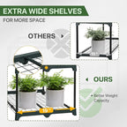 EAGLE PEAK Greenhouse Shelving Staging Double 2 Tier, Outdoor/Indoor Plant Shelves, 27"x19"x16", Green