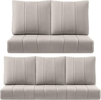 Luxury 24x24x6 Inch Kitty Outdoor Cushions for 5 Peice Patio Furniture Set - Set of 5 Water-Resistant Pillow for Dining Rocking Swivel Chairs Loveseat Couch Sectional Sofa - Beige