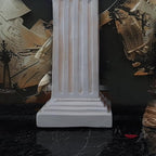 Elegant Classical Greek Roman Ionic Order Vintage Weathered Column Pedestal Decorative Display Stand for Statues Plants, or Vases Perfect for Home Decor and Event Settings, White