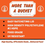 Mountain Valley Seed Company 5 Gallon Gardening Bucket with Ratcheting Lid - HDPE, Food Grade, BPA Free
