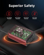 Power Inverter, Kunpeaved 300W Car Inverter DC 12V to 110V Charger Converter with Dual USB Ports and 2 AC Outlets for Air Compressor Laptops(Red)
