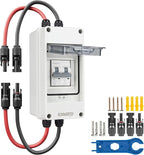 Solar Panel Disconnect Switch 10A 2P 400V Dc/AC Breaker Disconnect Box Outdoor Breaker Box Suitable for photovoltaic and Wind Energy Home Battery Systems (16 Amps)