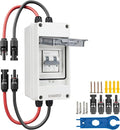 Solar Panel Disconnect Switch 10A 2P 400V Dc/AC Breaker Disconnect Box Outdoor Breaker Box Suitable for photovoltaic and Wind Energy Home Battery Systems (30 Amps)