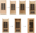 1 Person Infrared Sauna, Home Sauna, Hemlock Wood Far Infrared Sauna, 1,200watt, Low EMF FAR Infrared with Bluetooth, LCD, LED Lights, for Home Indoor