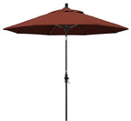 California Umbrella 9' Round Aluminum Pole Fiberglass Rib Market Umbrella, Crank Lift, Collar Tilt, Black Pole, Sunbrella Spectrum Mist