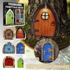 Blue Miniature Fairy Door for Tree, 3D Garden Decor, Bonsai Terrarium Micro Landscape Decoration Accessories Garden Miniatures