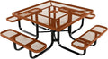 COATEDOUTDOORFURNITURE Heavy-Duty Portable Outdoor Kids Table with Umbrella Hole, Expanded Metal Kids Picnic Table, Commercial-Grade, Made in America (46 in, Square, Childrens, Textured Copper)
