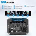 4000 Watt Power Inverter, Car Inverter 24V DC to 110V/120V AC Converter with LCD Display, 4 AC Outlets, USB Port & Remote Controller for RV, Truck, Off-Grid Solar System