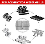 GasSaf 17.5" Flavorizer Bar for Weber Genesis 300 E310 E320 E330 S310 S320 S330 EP310 EP320 EP330 Grills with Front Control(2011-2016), 5 PCS Porcelain Enameled Heat Plates for Weber 7620 7621