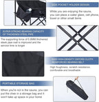 Oversized Portable Sauna Chair, Fast Folding Chair with Carrying Bag for Personal Home Sauna (Black)