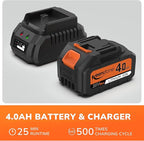 Electric Lawn Mower, 20V 13" Cordless Lawn Mower for Small Yard, Push Mower with 5 Height Adjustments, 2-in-1 Mulching/Bagging for Graden, 4.0Ah Battery and Charger Included(25min Runtime)