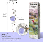 Gazing Ball Spiral Decorative Wind Spinner Sun Catcher 11inch Tail and 2 inch Glass Orb. Indoor Outdoor Garden Decoration Wind Sculptures-13 inch Height (Purple)