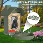 Bird Feeder with Camera, 2-in-1 Bird Bath and Perch, 3K Live View, Squirrel-Proof Cable, 2.4G WiFi, AI Detection, Instant Arrival Alerts, Backyard Birdwatching Gift for Birdlovers