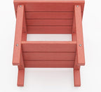 OTSUN Outdoor Side Table, Weather Resistant HDPE Outdoor Table, 2-Tier Small Patio Tables for Outside or Indoor (Red)