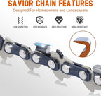 Savior 14 Inch Chainsaw Bar and S50 Chain Combo, 3/8"LP Pitch .050" Gauge 50 Drive Links Replace Oregon 105667 140SDEA074 Bar, Fit Stihl MS170, MS180, MS180C and More(3 Chains + 1 Bar)
