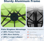 11FT Cantilever Umbrella with Base Large Curvy Outdoor Aluminum Offset Umbrella w/ 360° Rotation, UV Resistant Canopy for Patio, Garden, Backyard, Apple Green