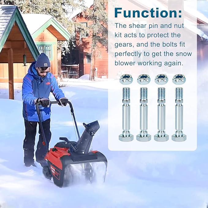Snowblowers Shear Part 303160355P / 303160355 Compatible with Powersmart Snow Blower Shear Pins Set - 4 Pack