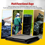 Dyno Products Online 55-Gallon, 1.5 Mil Thick Heavy-Duty Black Trash Bags, 50 Count - Large Garbage Liners (35W X 55L) Fits Huge Cans for Home Garden Lawn Yard Recycling Construction & Commercial Use