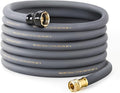 Garden Hose 5/8" x 50ft - Heavy Duty Rubber Water Hose 600 PSI Burst Pressure, No Kink & Durable Flexible Hose for Yard, Car Wash, Pets Gray