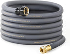 Garden Hose 5/8" x 50ft - Heavy Duty Rubber Water Hose 600 PSI Burst Pressure, No Kink & Durable Flexible Hose for Yard, Car Wash, Pets Gray