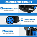 Pressure Cleaner 5000 PSI 4.0GPM Portable Power Cleaner with 4 QC Nozzles, 500ML Foam Cannon for Cars/Fences/Driveways/Home/Patios Cleaning, Blue
