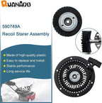 Recoil Starter Assembly 590749A fits Tecumseh 590789 590672 590733 HM100 HMSK80 HMSK85 HMSK90 HMSK100 HMSK105 HMSK110 LH318 LH358 Snow King Snow Blowers Replace 590749