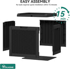 YITAHOME 32 Gallon Outdoor Storage Box, Water Resistant Resin Deck Box, Indoor Outdoor Lockable Storage Container for Patio, Garden, Cushions, Tools, Equipment (Black)