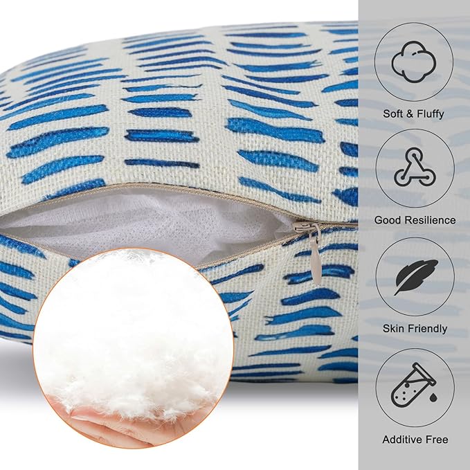 Outdoor Throw Pillows Waterproof Set of 2 Patio Pillows 18×18 Inch Decorative Pillows for Bed, Couch, Sofa and Patio Furniture