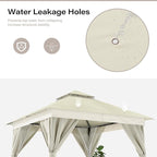 LAUSAINT HOME Outdoor Patio Gazebo 10'x10' with Expansion Bolts, Heavy Duty Gazebos Shelter Party Tent with Double Roofs, Mosquito Nettings and Privacy Screens for Backyard, Garden, Lawn, Cream White