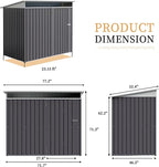 Vongrasig 6x4 FT Outdoor Storage Shed, Metal Garden Shed Clearance with Window and Lockable Door, All-Weather Sloping Roof Tool Shed for Backyard, Patio, Dark Gray
