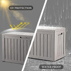 80 Gallon Waterproof Deck Box, Lockable Resin Storage Box for Patio Furniture Cushions Garden Tools and Outdoor Delivery Storage, Coffee