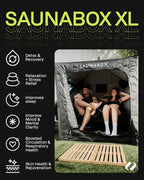 SAUNABOX XL 2 Person Steam Sauna Tent | Portable Home Sauna Box for Indoor & Outdoor Use | Bluetooth SmartSteam Control | Compact, Quick-Setup & Hygienic for Detox, Relaxation & Recovery