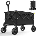 Collapsible Wagon Carts, Foldable Wagon Cart with All Terrain Wheels 330LBS Heavy Duty, Portable Utility Wagon for Grocery Shopping Fishing Garden Sports Beach Wagon Camping Cart