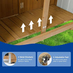 Outdoor Storage Cabinet Wood & Metal with Waterproof Roof, Garden Tool Shed with 3 Removable Shelves, 4 adjustable reinforced feet with metal brackets, 6 T-Hinge, magnetic door,15.6"D x 32.3"W x 66"H