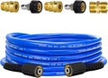 Pressure Power Washer Hose 25 FT x 1/4", Super Flexible Kink Resistant Car Washer Replacement with M22 Fittings & 3/8" Quick Connect Adapters, 4200PSI