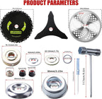 9"x20T Brush Blades Carbon Steel Round Chainsaw, 10"x3T Cutter Weed Eater Blades, 10"x80T Carbide Tip Blades- Adapter Kit with 3 Round Files, Compatible With Trimmer Weed Eater Husqvarna Stihl Ego