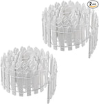 2pcs Mini Picket Fence, 34in Long Wooden Decorative Picket, Micro Landscape Little Ornaments for DIY Plant Pot House Home Dollhouse Outdoor Diorama Project(White)