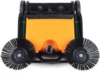 Outdoor Handheld Sweeper 27'' Gasoline Walk Behind Sweeper Power Cleaner Sweeping Broom Turf Lawns Driveway Grass Sweeping Cleaning Tool