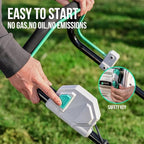 Litheli Cordless 17 Inch Electric Lawn Mower, 2 x 20V 4.0Ah Battery Powered Push Lawn Mowers with Brushless Motor, Battery & Charger Included