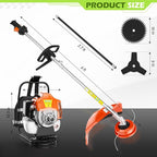 52cc Weed Eater 3 in 1 Gas Brush Cutter, String Trimmer and Weed Wacker for Weeds and Grass (52cc Shoulder)