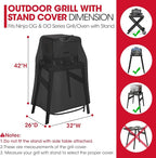 Unicook Grill Cover Compatible with Ninja Woodfire Grill OG700 OG800 OG900 OO100 Series on Outdoor Collapsible Stand or Adjustable Stand,Heavy Duty Waterproof BBQ Cover for Outdoor