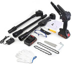 2-in-1 Cordless Pole Saw & 6 Inch/4 Inch Mini Chainsaw, Electric Pole Saw for Tree Trimming with 2x 21V 3.0Ah Batteries & Charger, Battery Powered Pole Chainsaw for Wood Cutting,13FT Max Reach