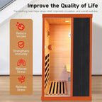 1 Person Sauna Far Infrared Sauna 800W Indoor Home Sauna Low EMF 110V with Control Panel 7 Color Light 28.7 * 35.2 * 61.4 inch