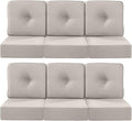 Luxury 22x24/22x25 6-Inch Outdoor Furniture Cushions Set of 6 - Comfortable Deep Seat Patio Zipper Chair Cushion for Wicker Wicker Rocking Swivel Chairs Loveseat Couch Sectional Sofa - Beige